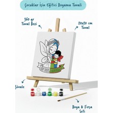 Tabdiko En Tatlı Annem Yazılı Eğitici Boyama Tuvali – Şövaleli Boya Seti 20X20 cm