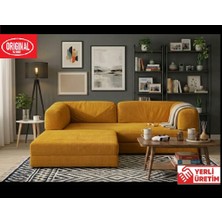 Herev K180X180 Köşe Takımı Modüler L Tipi Şark Köşe Orjinal Süngerli Kadife Kumaşlı Kanepe