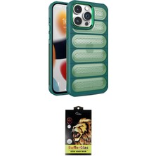 Toyigoo Ieg™ iPhone 14 Pro Max Kılıf Yadigar Doku Özel Seri - Siyah Buffer Cam Ekran Koruyucu