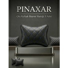 PINAXAR Maserati Için Uyumlu Oto Yastık Suni Deri Dikişli Model Mavi 2 Adet