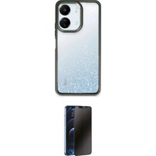 Toyigoo Ieg™ Redmi 13C Kılıf Nova Işık Serisi - Siyah 3D Antistatik Hayalet Cam Ekran Koruyucu