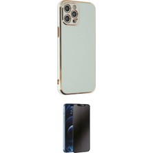 Toyigoo Ieg™ Iphone 12 Pro Max Kılıf Yankı Serisi - Siyah 3D Antistatik Hayalet Cam Ekran Koruyucu