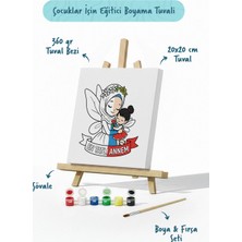 Tabdiko Anneler Günü Eğitici Boyama Tuvali Şövaleli Boya Seti 20X20 cm