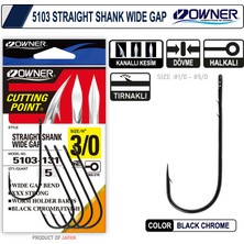 Owner 5103 Straight Shank Wide Gap Uzun Sap Lüfer Iğnesi No:3/0