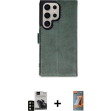 Marsilyan™- Galaxy S24 Ultra Kılıf Siluet Işık Serisi - Siyah Autokit 5in1 Fiber Hayalet Polymer Nano Ekran Koruyucu + Siyah Pvd Metal Kamera Lens