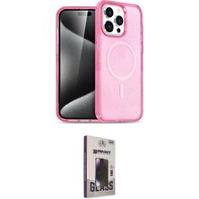 Toyigoo Ieg™ Iphone 15 Pro Max Kılıf Eksen Doku Koleksiyonu - Siyah Bilvis Hayalet Cam Ekran Koruyucu