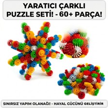Mixoyuncak Çocuklar Için Çarklı Puzzle Seti - El Becerisi ve Hayal Gücü Geliştirici 60 Parça