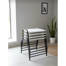 Eryalux Home 4'lü Tepsi Model Siyah-Beyaz Zigon Sehpa