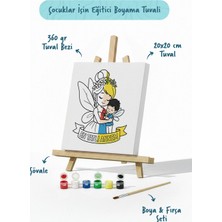 Tabdiko Çocuklar Için Anneler Günü Boyama Tuvali – Şövaleli Boya Seti 20X20 cm