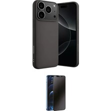 Toyigoo Ieg™ Iphone 17 Pro Max Kılıf Ahenk Serisi - Siyah 3D Antistatik Hayalet Cam Ekran Koruyucu