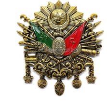 Bezos Osmanlı Devlet Arması Kabartma Logo Vidalı Küçük 10X8CM Gold