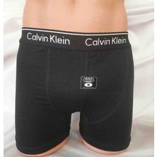 Shine Elagance Siyah %95 Pamuk Cotton %5 Elastan Düz Renk Likralı Erkek Boxer