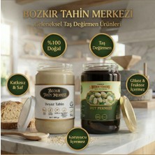 Hakbur Bozkır Yöresel Bozkır Tahin Merkezi Doğal Beyaz Taş Değirmen Tahin 600 gr - Dut Pekmezi 800 gr (Katkısız&vegan)