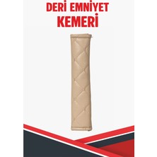 VelmoraTR Bmw 1 Serisi E87 Uyumlu Emniyet Kemer Pedi Krem Deri Krem Dikişli