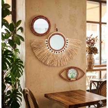 Furkan Decor Aksesuar Rafya Boncuklu Göz Aynalı Set