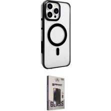 Toyigoo Ieg™ iPhone 15 Pro Kılıf Doruk Doku Özel Seri - Siyah Bilvis Hayalet Cam Ekran Koruyucu