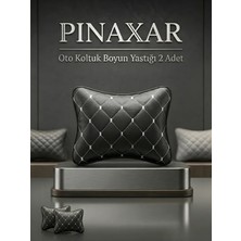 PINAXAR Mg Için Uyumlu Oto Yastık Suni Deri Dikişli Model Beyaz 2 Adet