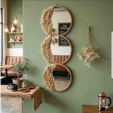 Furkan Decor Aksesuar Pampas Aynalı 3 Lü Set