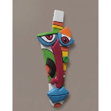 Odmek Cümbüş Mask Seramik Duvar Süsü | El Yapımı Dekoratif Duvar Süsü 15 x 33 cm