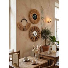Furkan Decor Aksesuar Rafya Boncuklu 3 Lü Aynalı Set
