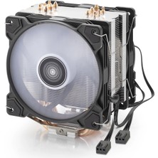 Nemere Cpu Işlemci Kule Tipi Soğutucu Çift Fanlı 6 Bakır Borulu - Siyah ND2601