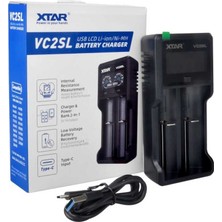 Xtar VC2SL Pil Şarj Aleti – Akıllı LCD Ekranlı Li-Ion & Ni-Mh Şarj Cihazı