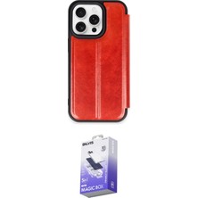 TKÇ Ieg™ Iphone 14 Pro Max Kılıf Zirve Yansıma Serisi - Siyah Bilvis 5in1 5d Magic Hayalet Cam Ek