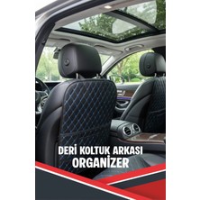 VelmoraTR Toyota Yaris Cross Uyumlu 2 Adet Gri Deri Gri Dikişli Araç Içi Koltuk Organizeri