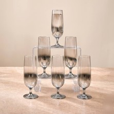 Rova Tr Ipek Serisi 6 Kişilik Titanyum Kaplama Cam Su Bardağı Seti – Modern Premium Hediyelik