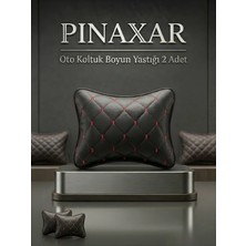 PINAXAR Nissan Için Uyumlu Oto Yastık Suni Deri Dikişli Model Kırmızı 2 Adet