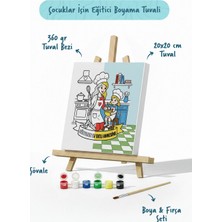 Tabdiko Dünyanın En Tatlı Annesine Temalı Eğitici Boyama Tuvali Şövaleli Boya Seti 20X20 cm