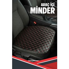 VelmoraTR Rapıd Spaceback Uyumlu 3 Parça Araç Içi - Oto Koltuk Minderi Mavi Deri Beyaz Dikişli