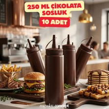 Mayden Concept 250 ml Kapaklı Fişek Sosluk 10 Adet - Profesyonel Mutfak Sos Şişesi - Sıkılabilir Sos Şişesi