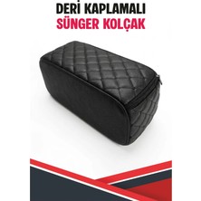 VelmoraTR Seat Leon Ile Uyumlu Sünger Kolçak Siyah Deri Siyah Dikişli