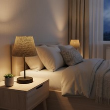 Elizim Home Lighting Hasır Görünümlü Kahverengi Abajur