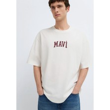 Mavi Mavi Logo Baskılı Ekru Tişört 0613578-70057