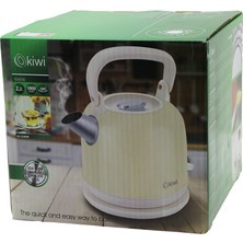 Nargo Kiwi KK-3340W Krem Nostalji Demlik Modelçelik Kettle Su Isıtıcı 2.2LT1800W Paslanmaz Çelik Gövde- Gizli Resiztans