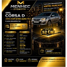 Menhec Otomotiv Opel Corsa D Arka Kapı Iç Açma Teli 52 cm Içten Açma Mekanizma Teli (2006-2014 Uyumlu)