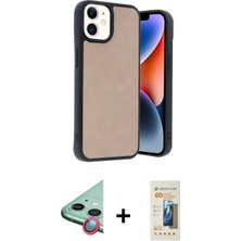 Marsilyan™- iPhone 11 Kılıf Kıvılcım Işık Serisi - Siyah 6d Mat Seramik Hayalet Nano Ekran Koruyucu + Kırmızı Raze Metal Kamera Lens