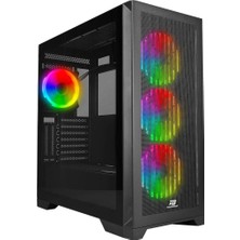 Power Boost VK-G4306S Powersız Siyah Mesh Argb Ring Fanlı Full Tower E-Atx Kasa