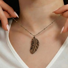 Koçak Takı Ahşap Kolye Modern Özgün Minimalist Takı Model No 299