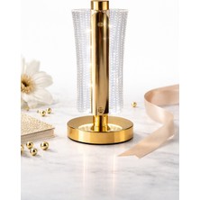 Aşkana Dokunmatik,şarjlı,led,3 Kademeli,dimmerlı,parlaklık Ayarlı,kablosuz Masa ve Gece Lambası,gold Abajur