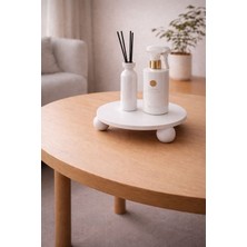 Baalaa Minimal Siyah Yuvarlak Dekoratif Stand | 3 Ayaklı Modern Sunum|3dbaskı|çok Amaçlı Sunumluk