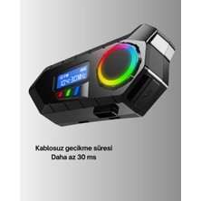 Alemdar Pazarlama 500MAH Bataryalı Bluetooth 5.4  Interkom LED Ekranlı Fm Destekli