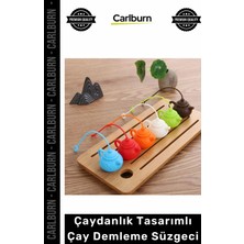 Carlburn Özel Üretim Renkli Silikon Bitki Çayı Demleyici Dayanıklı Çaydanlık Tasarımlı Çay Demleme Süzgeci