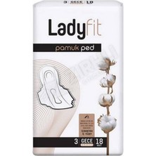 4 Adet Ladyfit Pamuk Ped Super Gece 18'li