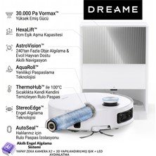 Dreame Ultra Roller Complete Robot Süpürge 30000PA Yüksek Emiş Gücü 8cm Eşik Aşma Kapasitesi Dünyanın Ilk Roller ile Paspaslama Teknolojisine Sahip Dreame Türkiye Garantili