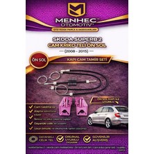Menhec Otomotiv Skoda Superb 2 Cam Kriko Teli Ön Sol (2008-2015) – Kapı Cam Tamir Seti