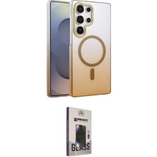 Toyigoo Ieg™ Galaxy S25 Ultra Kılıf Ahenk Doku Özel Seri - Siyah Bilvis Hayalet Cam Ekran Koruyucu