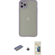 Marsilyan™- iPhone 12 Pro Max Kılıf Ahenk Çizgi Serisi - Siyah 6d Mat Seramik Hayalet Nano Ekran Koruyucu + Sarı Renkli Kamera Lens Koruma Cam